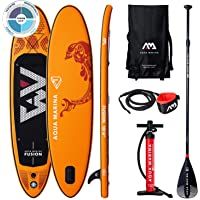 Aqua Marina Fusion-All-Around iSUP- 3.15m-15cm- with Paddle and Safety Leash- Adultos Unisex- Orange- Uni